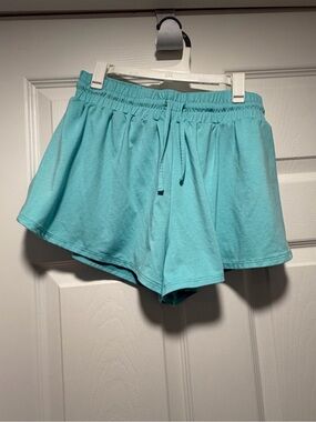 We Wander Girls Blue Solid Drawstring Elastic Waist Shorts XL (16-18)